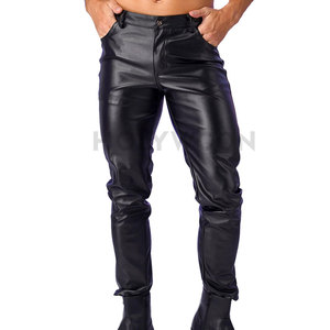 Pantalon en cuir classique pour homme, coupe droite, léger, imperméable, qualité supérieure, design tendance, style streetwear moderne, décontracté, pour tous les jours - Product Image 3