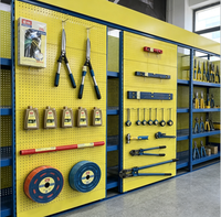 Étagère de présentation en métal à panneaux perforés, robuste, pour outils et matériel, idéale pour les magasins de détail