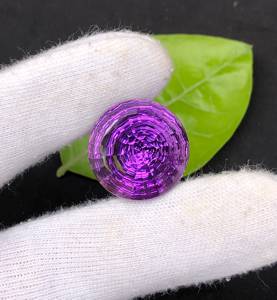 Cojín de piedras preciosas sueltas de amatista natural cortado redondo tallado para joyería de mujeres y hombres regalo especial con certificado IGI - Product Image 4