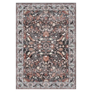 RUGS DEPOT LXDP-0257 Wholesale Multicolor Neutral Vintage Oriental Digital Printed Machine Washable Chenille Area Rug Non <b>Slip</b> - Product Image 1