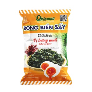 Snack croustillant aromatisé au saumon d'Okinawa biologique aux algues 100% sac de 12g de haute qualité naturel du Vietnam - Product Image 3