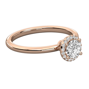 Bague solitaire en or 14 carats pour femmes, diamant rond, bijoux élégants et luxueux - Product Image 2