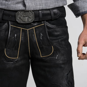 Short allemand écologique Lederhosen bavarois avec motif brodé Design classique solide - Product Image 5