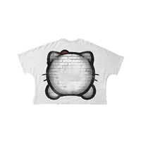 T-shirt personnalisé 100 % coton pour homme, coupe oversize et carrée, style hip-hop, ourlet ouvert, manches courtes, col rond, toile 300 GSM, motif original