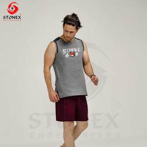 Fitness Wear Tank Top Custom Logo 100% Cotton Quick Dry Workout Wear Tank Top For Men's With Different Design OEM Services - Product Image 4