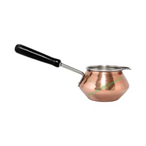 Calentador de Café Turco de Cobre Pulido, Interior de Acero Inoxidable, Mango de Madera Negro, Ecológico, 350 ml, Moderno, para el Hogar - Product Image 1