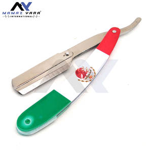 Navaja de Afeitar Clásica para Afeitado en Húmedo con Mango de Bandera Mexicana, Navajas de Afeitar Rectas de Calidad Superior, Navajas Personalizadas - Product Image 5