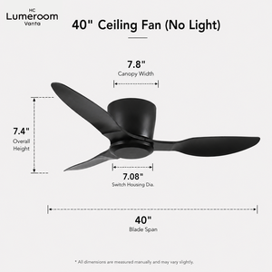 USA in Stock 40 Inch Flush Mount <b>Ceiling</b> <b>Fan</b> No Light Low Profile <b>Ceiling</b> <b>Fan</b> <b>with</b> <b>Remote</b> Quiet DC Motor for Bedroom Kitchen - Product Image 3