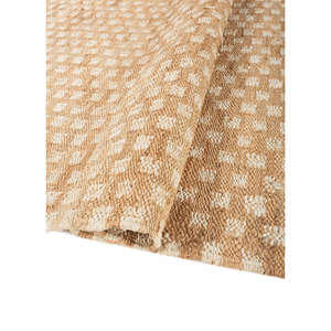 พรมทอมือลายเรขาคณิตสีเบจและสีน้ำตาลจากเส้นใยปอกระเจาและป่าน รุ่น Nomadic Threads สำหรับห้องนั่งเล่นและทางเดินในบ้าน-PDJT-725 - Product Image 2