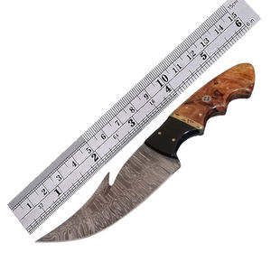 Couteau à crochet de chasse Damas fait à la main personnalisé (ZR299) Grade DIY avec support de personnalisation OEM - Product Image 2