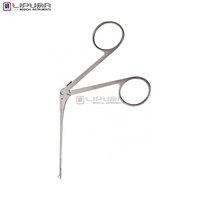 Micro-pince à oreille avec mâchoire en forme de coupelle 0,9 mm, courbée à gauche, instrument chirurgical de précision ORL pour otologie, instruments médicaux