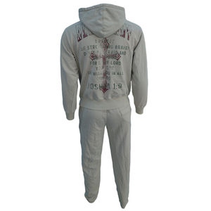 Conjunto Deportivo Informal Personalizado con Efecto Desgastado, Sudadera con Capucha y Pantalones de Chándal de Algodón Lavado, Conjunto Deportivo con Estampado para Hombre - Product Image 2