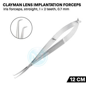 เครื่องมือจักษุแพทย์ คีมจับแบบ Clayman ปากคีมโค้ง 70 องศา ด้ามจับแบบไขว้ - Product Image 4