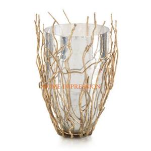 Ensemble de 2 Vases et pots à fleurs en aluminium argenté de qualité supérieure en métal fait à la main Vases à fleurs fantaisie pour l'intérieur - Product Image 2