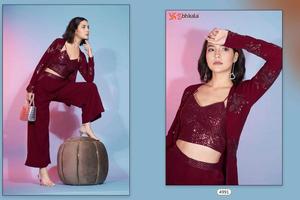 เสื้อทำงานผ้าจอร์เจ็ตหลากชนิดมาใหม่เซ็ตแบบคูรอร์ดสำหรับผู้หญิงชุดอินเดียแบบตะวันตกสำหรับฤดูร้อน2024 - Product Image 5