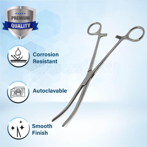 Abrazadera de fórceps de bloqueo hemostático de acero inoxidable curvada de 8 pulgadas con mordazas dentadas completas para procedimientos quirúrgicos - Product Image 5