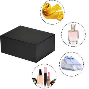 Caja de regalo grande para regalo, 12x9x4,3 pulgadas, caja de regalo negra con tapa magnética, caja de regalo plegable negra grande con cintas - Product Image 5