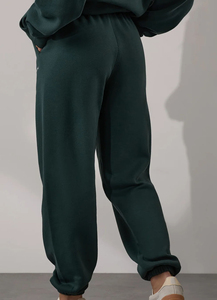 Cotton Blend Soft Touch Fabric Women Sweatpants Women's <b>Pants</b> & Trouser Top Quality Custom Gym <b>Ladies</b> Joggers Deep Forest Green - Product Image 2