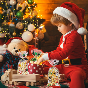 Nuevos estilos Bolsa de dulces de Navidad Celofán OPP Regalo Fiesta Bolsa de plástico para almacenamiento de galletas de aperitivos de vacaciones - Product Image 3