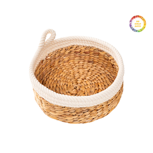 Panier en jacinthe d'eau naturelle fait à la main pour l'organisation de la maison - Product Image 6