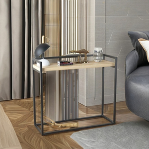 Mesa auxiliar de madera de Metal de lujo para dormitorio y sala de estar forma geométrica impermeable y de fácil acceso gran oferta mejor precio decoración del hogar - Product Image 6