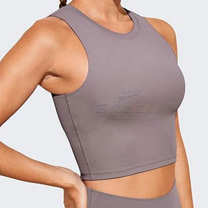 High Stretch Seamless Crop <b>Top</b> For Women Gym Running And Everyday Comfort Wear Women Seamless <b>Sleeveless</b> Crop <b>Top</b> - Product Image 6