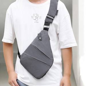 Sac à bandoulière imperméable à logo personnalisé de nouvelle conception pour hommes - Sac de poitrine antivol Sac à bandoulière de voyage - Product Image 4