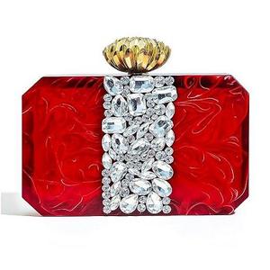 Bolso de mano hecho a mano para mujer, bolso de mano de resina epoxi, trabajo de piedra, estilo de arte popular para fiestas nocturnas, eventos nupciales, regalos con cadena - Product Image 4