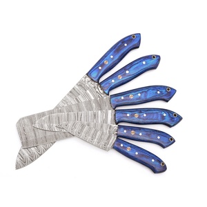 Jexmoo Ensemble de couteaux de chef professionnels faits à la main en acier Damas écologique, 6 pièces, manche en bois, ambidextre, moderne, compatible lave-vaisselle - Product Image 2