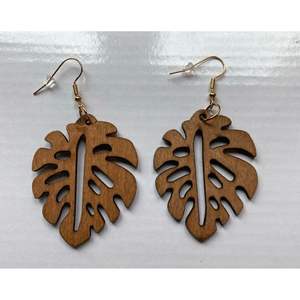 ต่างหูทรงหยดน้ำทำจากไม้น้ำหนักเบามีแบรนด์ตามสั่งสำหรับเป็นของขวัญสำหรับผู้หญิง - Product Image 1