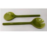 Ensemble de cuillères à salade en résine, écologiques, compatibles lave-vaisselle, couleur personnalisée moderne, 11 pouces, ustensiles à salade, cuisine à domicile, fabriqué en Inde
