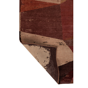 Kavi Hand Knotted Wool & <b>Silk</b> Rug Unfold Ebsk-375(3D) <b>Red</b> & Orange Abstract Pattern for Home Living Room Use - Product Image 5