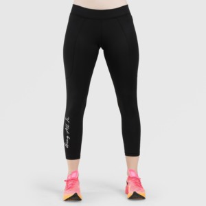 Pantalon de yoga noir tricoté coupe ajustée rapide 3XL avec effet ventre plat, en polyamide, élasthanne, nylon, motif strass à la taille - Product Image 2