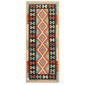 Alfombra Kilim de Maimana, Afganistán, 187 x 76 cm, Alfombras y Juegos de Alfombras - Product Image 1