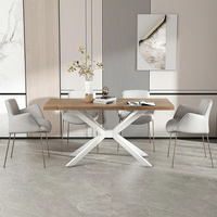 Base de table moderne en acier doré en forme de X, pieds en fonte industrielle SUKAVINA SK-MTC89, durable pour les tables à manger et les tables basses