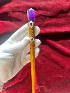 Gran venta de la mejor calidad, Varita de cristal de madera hecha a mano, Varita mágica de punto de amatista Natural para regalos, artesanías, piedra tallada - Product Image 5