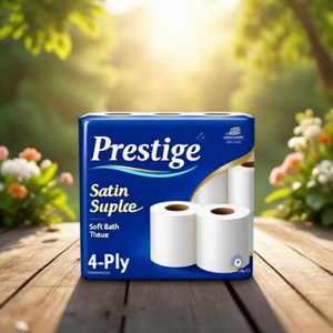 Papel Higiénico Prestige Satin de 4 Capas, 150 Hojas, Paquete de 8, Papel Suave para Baño - Product Image 3