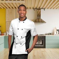 Delantal de Cocina Unisex Personalizado al por Mayor para Verano, Ajustable, Resistente, con Bolsillo, de Polialgodón, Uniforme Corto para Restaurantes y Bares