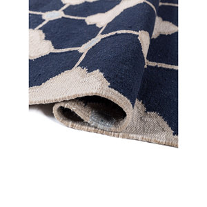 อัลฮัมบรา บลู แฟลต วีฟส์พรมขนสัตว์ขนาดใหญ่ 9x12 รูปทรงสี่เหลี่ยมผืนผ้าลายเรขาคณิตห้องนั่งเล่นพรมปูพื้นทางเดินรุ่น ADWL-13315 - Product Image 2