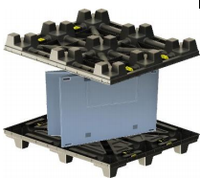 Boîtes en plastique de haute qualité UP, pliables et empilables, 1200 x 1000 x 760 mm, robustes, en HDPE, couleur grise, boîtes Gaylord, ISO 9001:2015