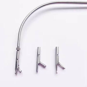 Fórceps laríngeo indirecto de alta calidad con instrumentos ENT de tres cabezas Instrumentos quirúrgicos de laringoscopia de acero inoxidable - Product Image 3