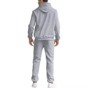 Premium Quality Men's 100% Cotton Tracksuit Customized Logo <b>Hooded</b> Solid Lightweight for Outdoor Running Jogging Winter - Product Image 2