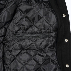 แจ็กเก็ตเลตเตอร์แมนสำหรับผู้ชาย, เสื้อแจ็กเก็ตดีไซน์ใหม่สีพื้นให้ความอบอุ่นในฤดูหนาวปกตั้ง - Product Image 4