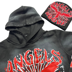 Fabricante directo 100% algodón francés Terry Vintage personalizar alta calidad desgastado ácido lavado sudaderas con capucha para hombres - Product Image 2