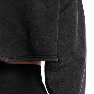 Hoodies crop top tendance pour usage extérieur, vêtements décontractés pour l'hiver, pour femmes, différents modèles. - Product Image 5