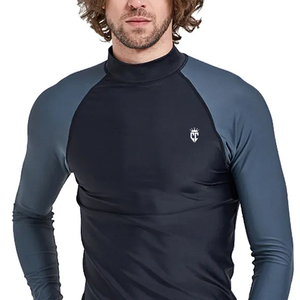 Meilleur prix Rash Guard pour hommes de qualité supérieure à séchage rapide Fitness Gym Wear Logo personnalisé extensible tissu uni longue longueur pour - Product Image 6