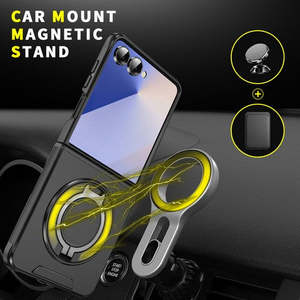 เคสแม่เหล็ก Samsung Galaxy Z Flip7 2025 พร้อมขาตั้งวงแหวนหมุนขนาดใหญ่ สีชมพู - Product Image 3