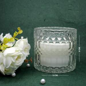 Vela de tarro de vidrio texturizado con vela perfumada personalizada para decoración aromática circundante para el hogar vacaciones Navidad a granel - Product Image 2