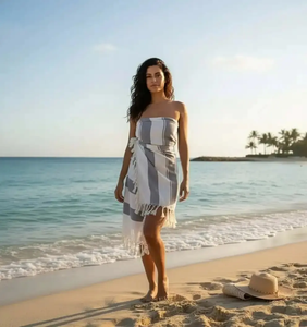 Pestemal de Playa de Cuatro Esquinas, Tejido, 100% Algodón, de Secado Rápido y Ecológico - Product Image 3