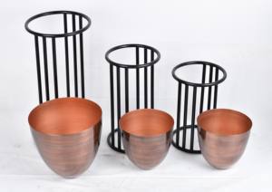 กระถางต้นไม้สไตล์บ้านไร่เคลือบทองแดงโบราณ ชุบผงทองเป็นมิตรกับสิ่งแวดล้อม ขายส่ง อุปกรณ์ตกแต่งบ้านและสวนสุดอินเทรนด์ - Product Image 4